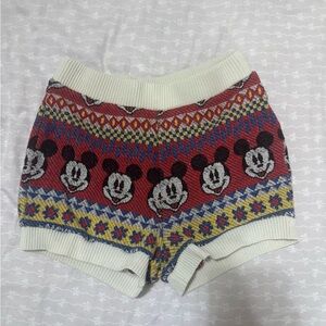 Disney Women's Red Patterned High Waist Shorts